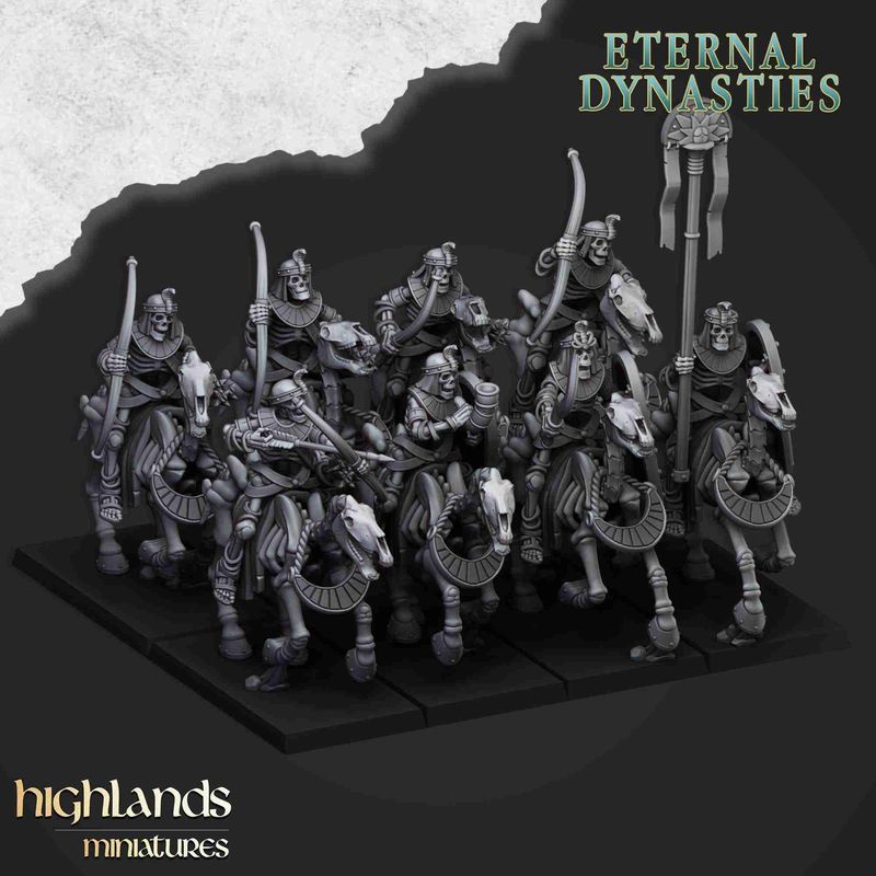 Eternal Dynasties Skeleton Riders with Bows - WHFB and other Fantasy systems