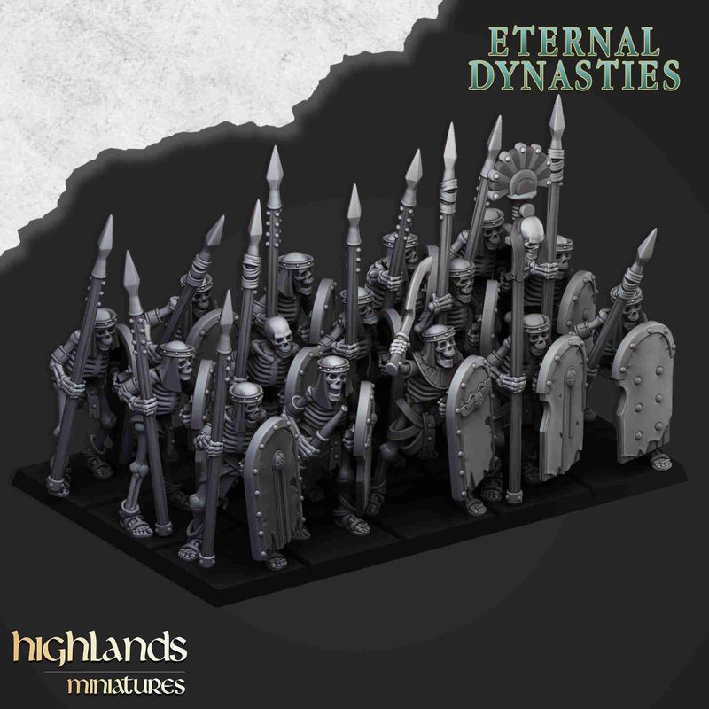 Eternal Dynasties Skeleton Warriors with Spears - WHFB and other Fantasy systems