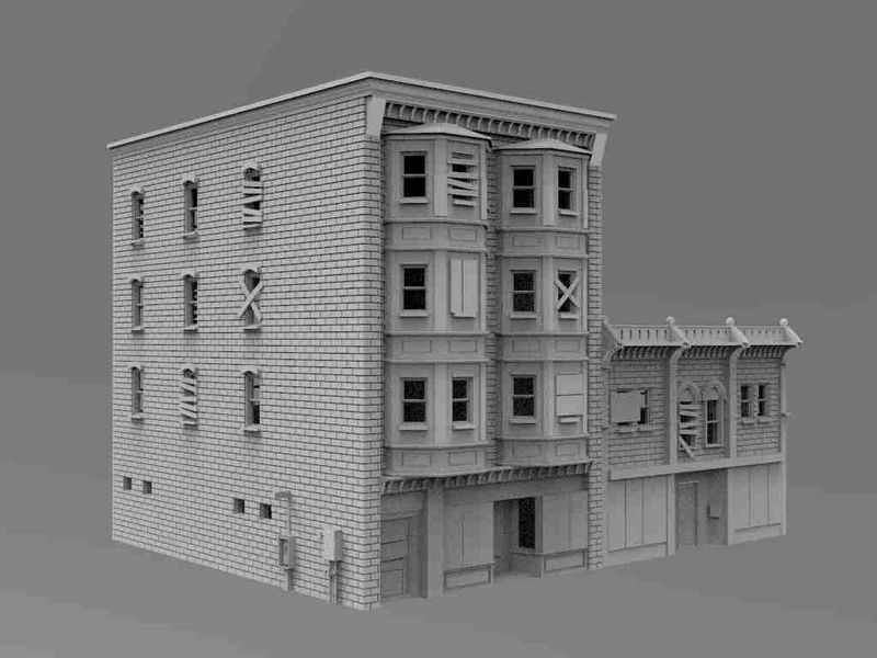 Residential Block , stl file WW2, Modern Warfare , Apocalypse