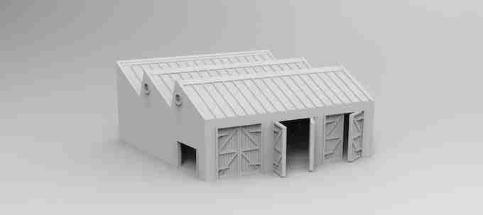 ANGLED WAREHOUSE , stl file WW2, Modern Warfare , Apocalypse