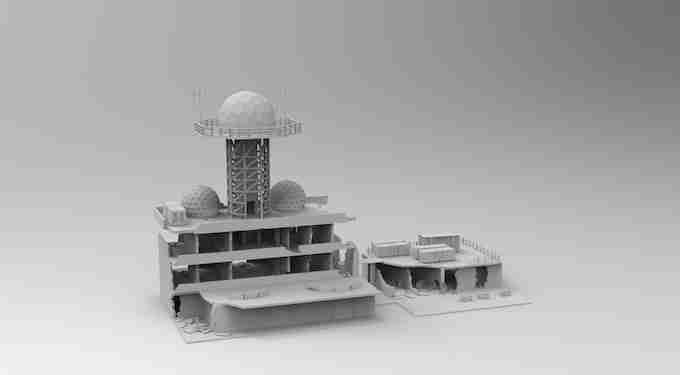 SATCOM RUINS , stl file WW2, Modern Warfare , Apocalypse