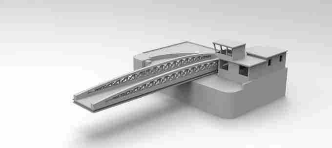 LARGE SWING BRIDGE , stl file WW2, Modern Warfare , Apocalypse