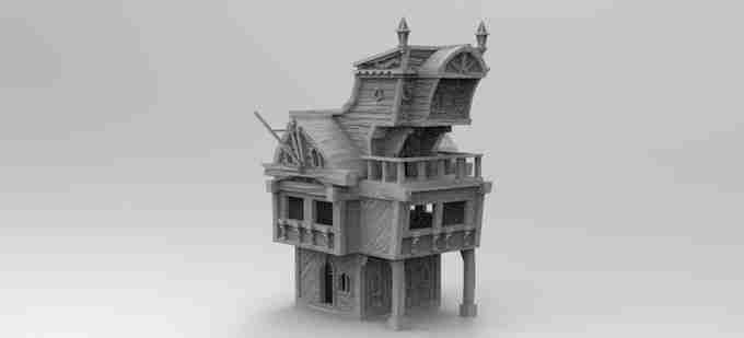 Boathouse , stl file Fantasy , Medieval , Dark ages