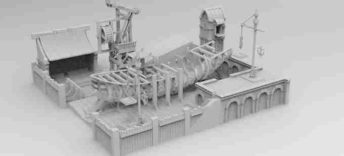 SHIPYARD , stl file Fantasy , Medieval , Dark ages