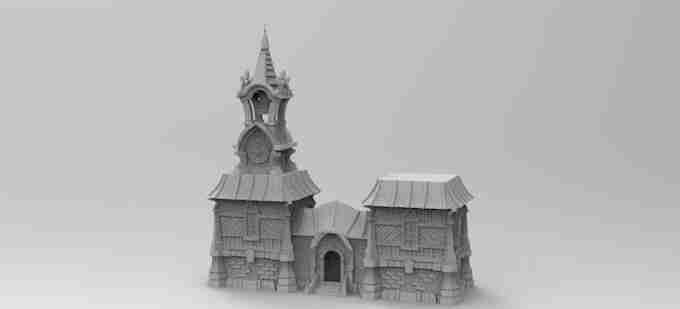 TOWNHALL , stl file Fantasy , Medieval , Dark ages