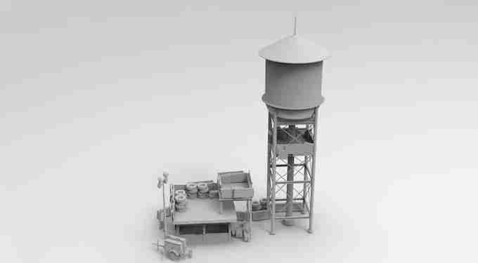 WATER TOWER OUTPOST , stl file WW2, Modern Warfare , Apocalypse
