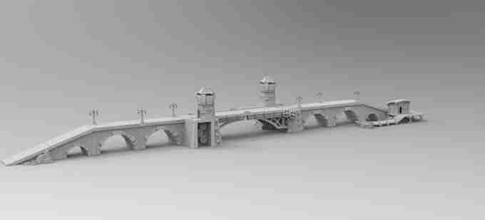 Modular Bridge set , stl file Fantasy , Medieval , Dark ages