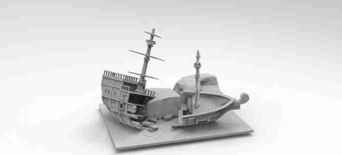 Shipwreck , stl file Fantasy , Medieval , Dark ages