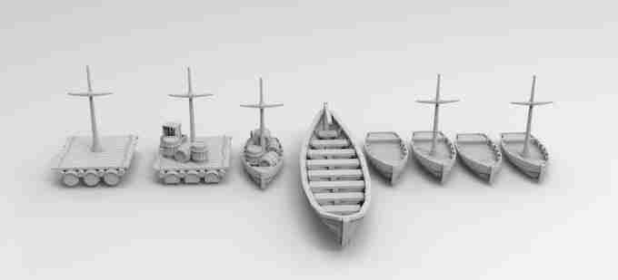 SMALL BOAT COLLECTION , stl file Fantasy , Medieval , Dark ages