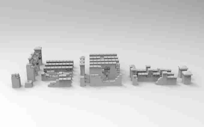 WALLS   , stl file WW2, Modern Warfare , Apocalypse