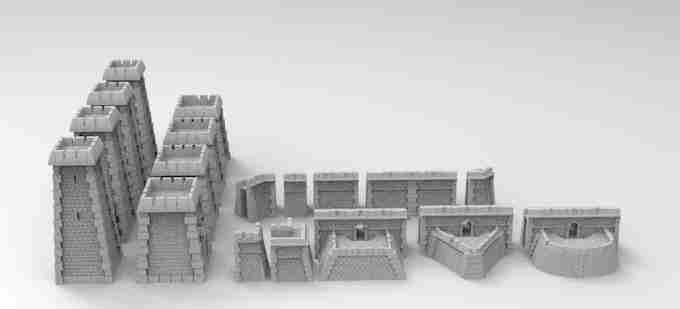 MODULAR COASTAL FORT  , stl file Fantasy , Medieval , Dark ages