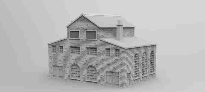 LARGE FACTORY BUILDING  , stl file WW2, Modern Warfare , Apocalypse