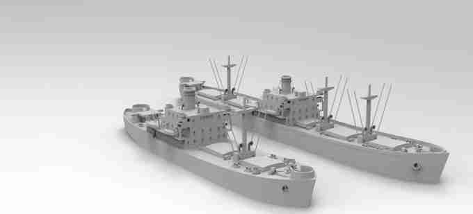 SHORT AND LONG FREIGHTER  , stl file WW2, Modern Warfare , Apocalypse