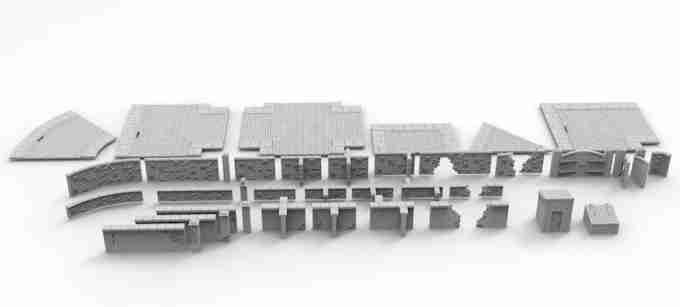 ACCESSORY PACK OPENED ROAD SET, 3 WALL STYLES (2 X HIGH AND 1 X LOW LEVEL), OUTHOUSE AND COAL BUNKER , stl file WW2, Modern Warfare , Apocalypse
