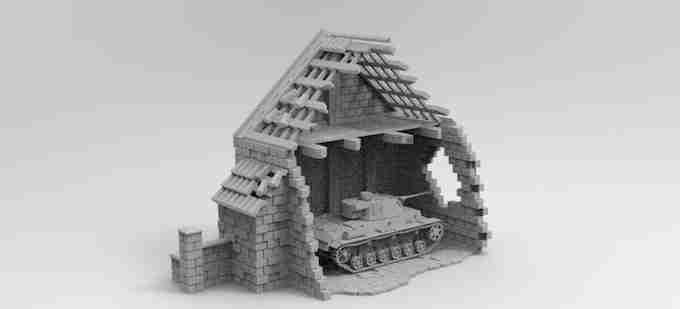 PANZER RUIN  TANK SEPARATE PRINT   , stl file WW2, Modern Warfare , Apocalypse