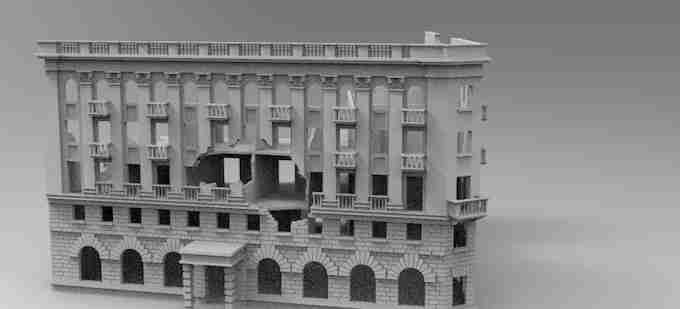 INTOURIST HOTEL STALINGRAD RUIN  , stl file WW2, Modern Warfare , Apocalypse