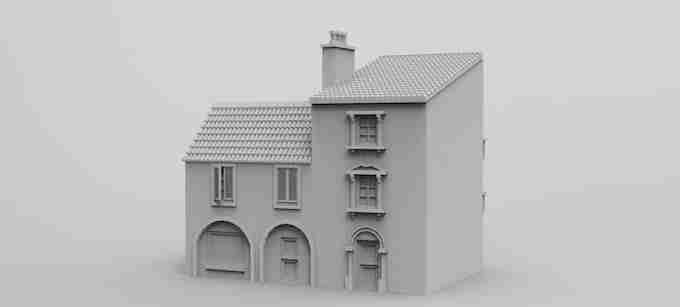 ITALIAN TOWN HOUSE 1 (DAMAGED VERSION INCLUDED) , stl file WW2, Modern Warfare , Apocalypse