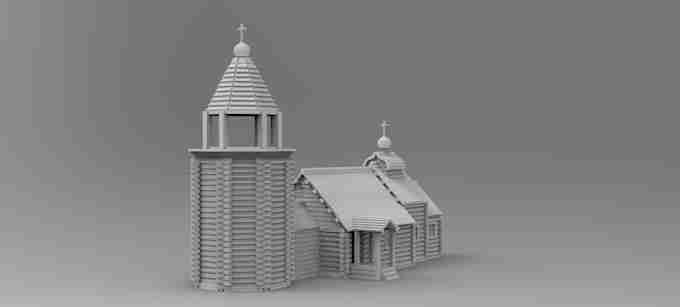 WOODEN CHURCH  , stl file WW2, Modern Warfare , Apocalypse