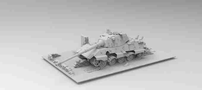 Kingtiger Destroyed (vehicles are to represent tabletop damaged scatter, they are night assigned to a time, type, or version of that vehicle) , stl file WW2