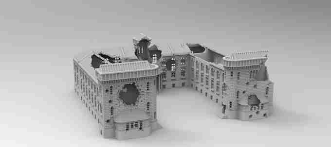 Commissars house destroyed version , stl file WW2, Modern Warfare , Apocalypse