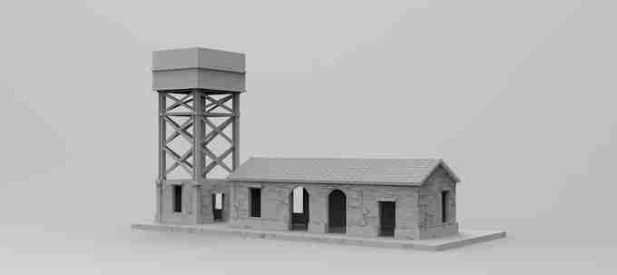 El Alamain Train Station , stl file WW2, Modern Warfare , Apocalypse