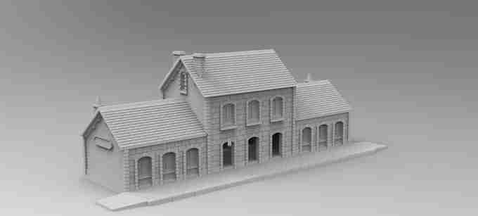RAILWAY STATION , stl file WW2, Modern Warfare , Apocalypse