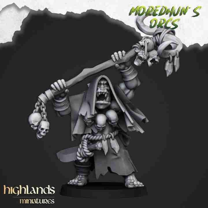 Orc Shaman A  - Highlands Miniatures - Moredhuns Orcs