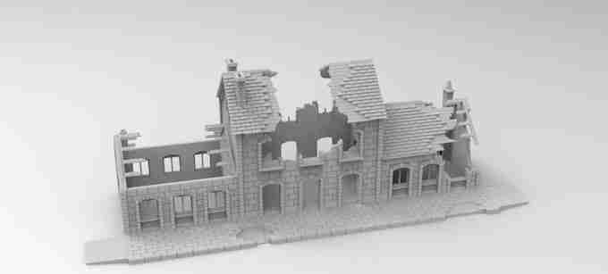 RAILWAY STATION DAMAGED , stl file WW2, Modern Warfare , Apocalypse
