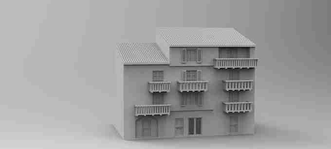 ITALIAN HOUSE BLOCK , stl file WW2, Modern Warfare , Apocalypse