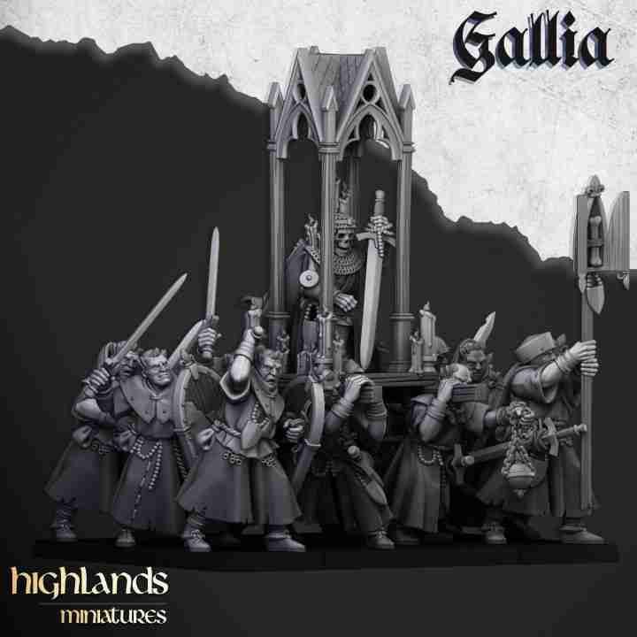 Grail Pilgrims { 6 figures } and Reliquary  - Highlands Miniatures - Gallia - The Medieval Kingdom
