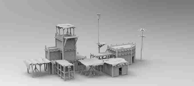 Desert Outpost , stl file WW2, Modern Warfare , Apocalypse
