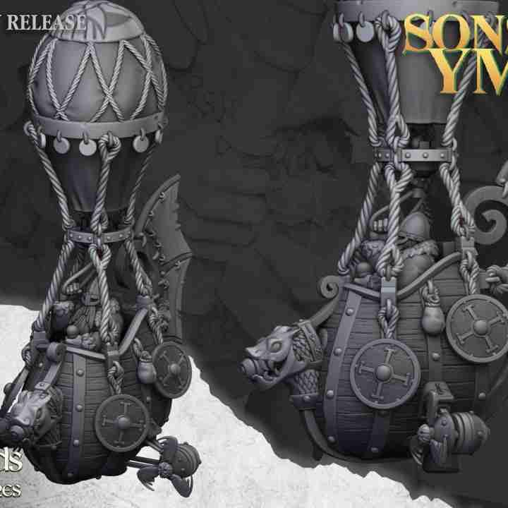 Dwarf Flying Machine - Balloon - Highlands Miniatures