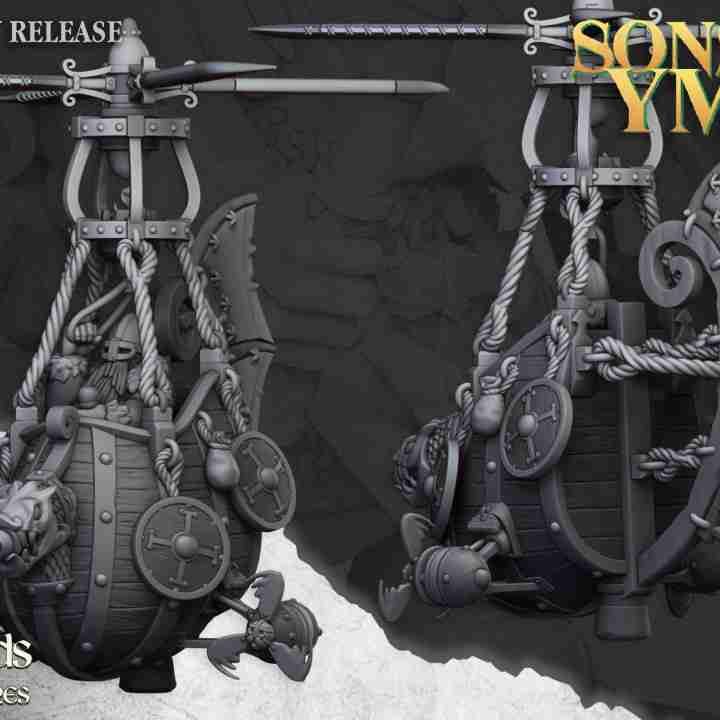 Dwarf Flying Machine - Gyrocopter- Highlands Miniatures