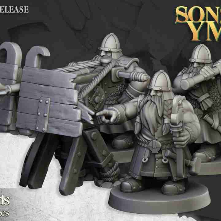 Dwarf Ballista x 4 crew - Highlands Miniatures - Sons of Ymir