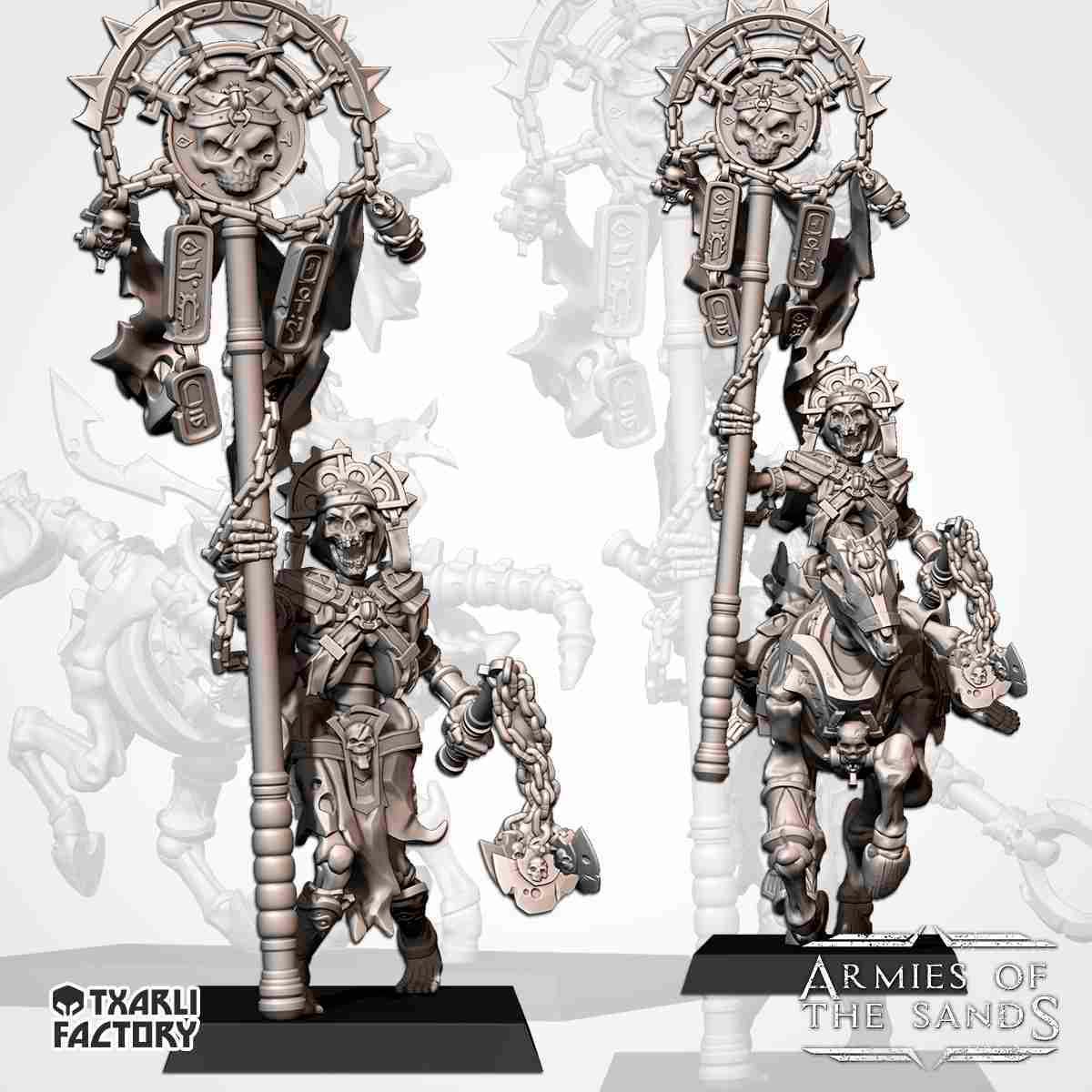 Tomb Kings, Battle Banner Bearer - Armies of the Sands - Txarli Factory