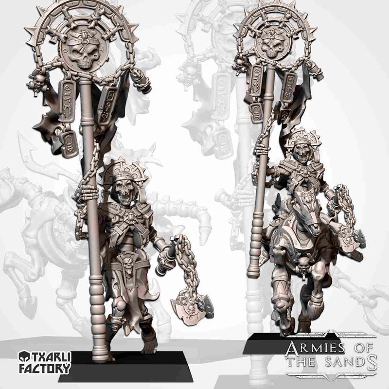 Tomb Kings, Battle Banner Bearer - Armies of the Sands - Txarli Factory