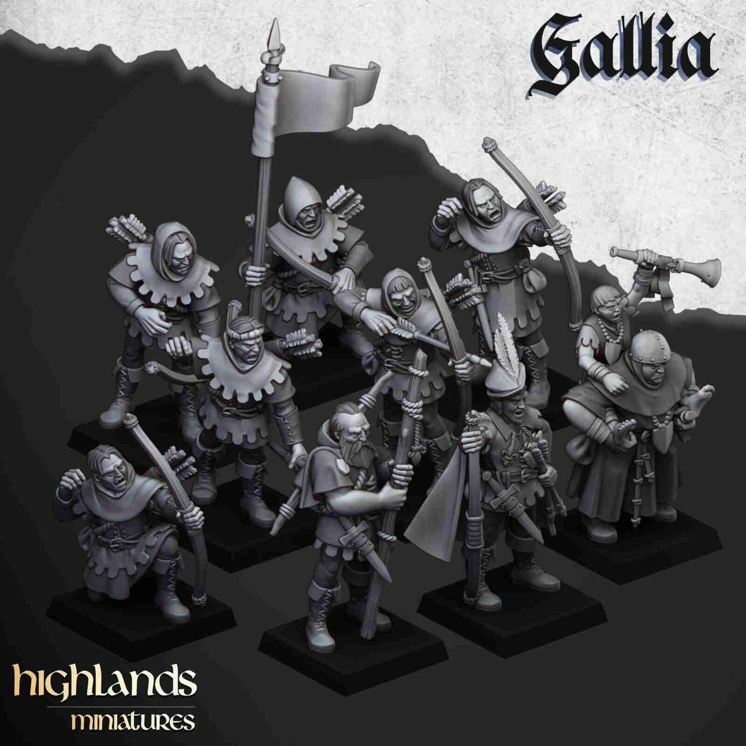 Robin Hood and Sherwood archers - Highlands Miniatures - Gallia - The Medieval Kingdom