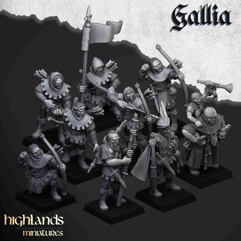Robin Hood and Sherwood archers - Highlands Miniatures - Gallia - The Medieval Kingdom
