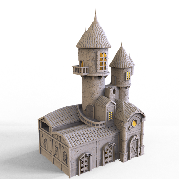 Middle Age House 2  , stl file Fantasy and Medieval