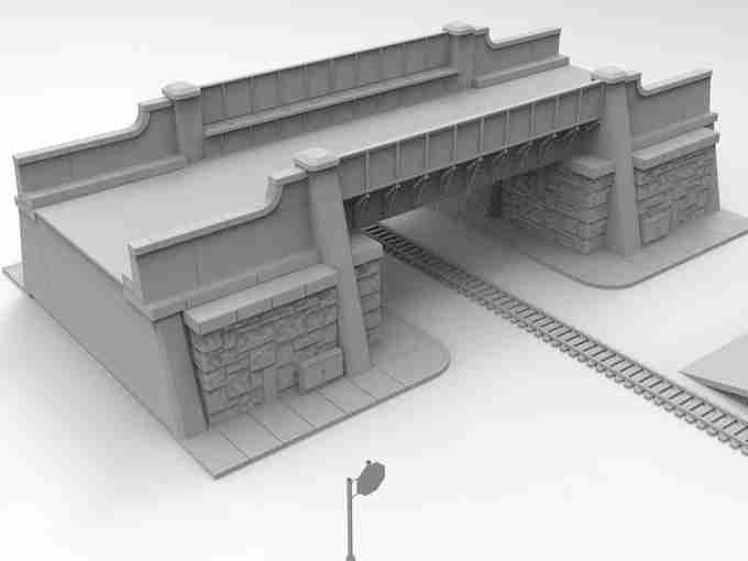 Railway Road Bridge , stl file WW2, Modern Warfare , Apocalypse
