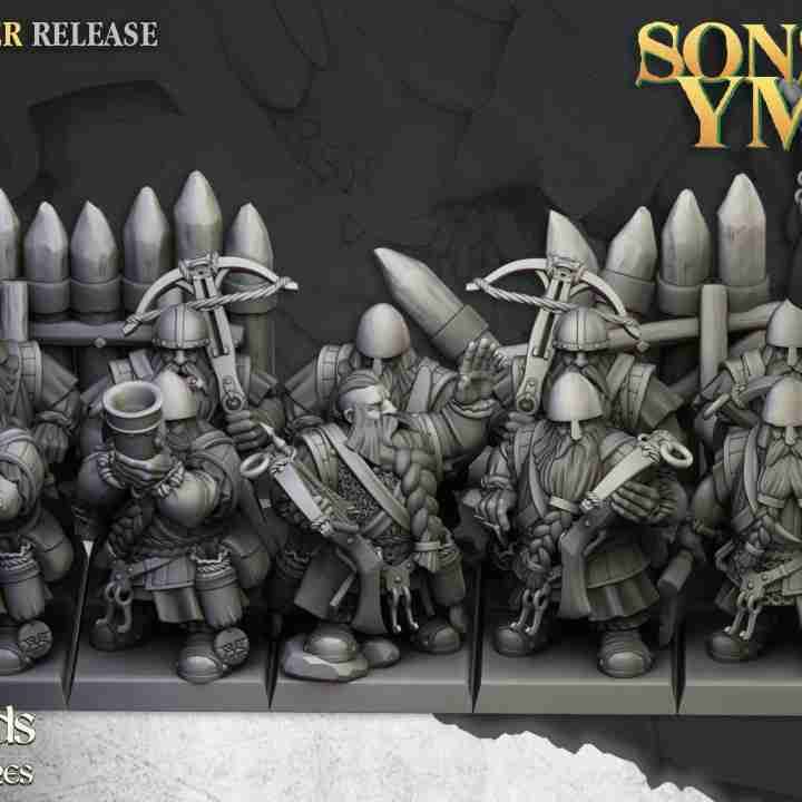 Dwarf Crossbowmen Unit  - Highlands Miniatures - Dwarfs, Sons of Ymir