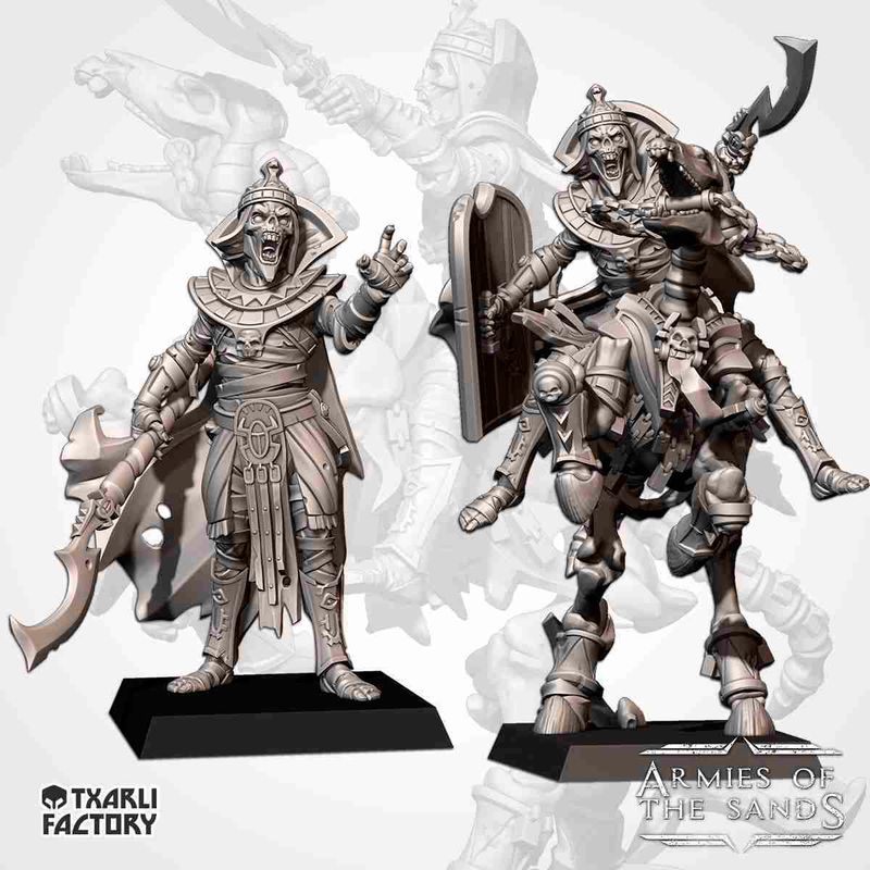 Tomb King/Prince with weapon options - Txarli Factory Miniatures - Armies of the Sands - Txarli Factory - Armies of the Sands