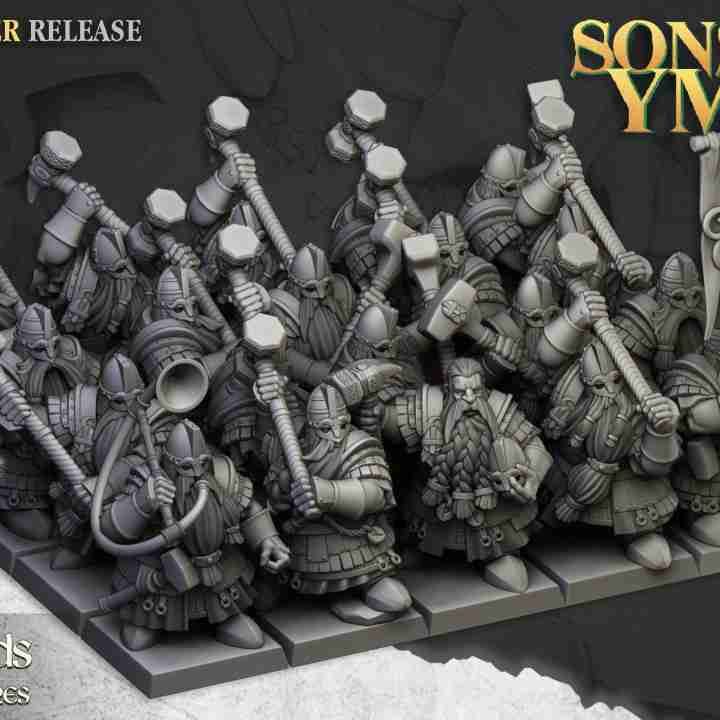 Dwarf Kingsguard Unit  - Highlands Miniatures - Dwarfs, Sons of Ymir