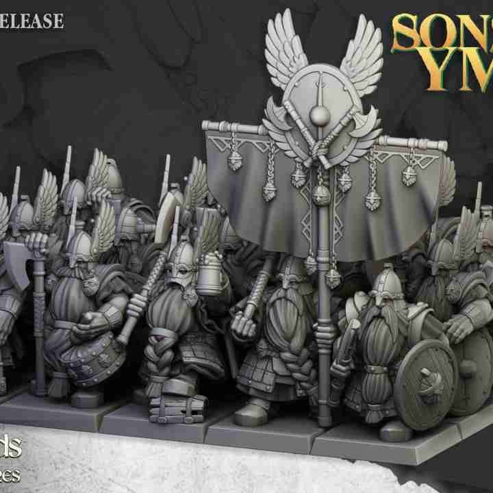 Dwarf Veterans Unit - Highlands Miniatures - Dwarfs, Sons of Ymir