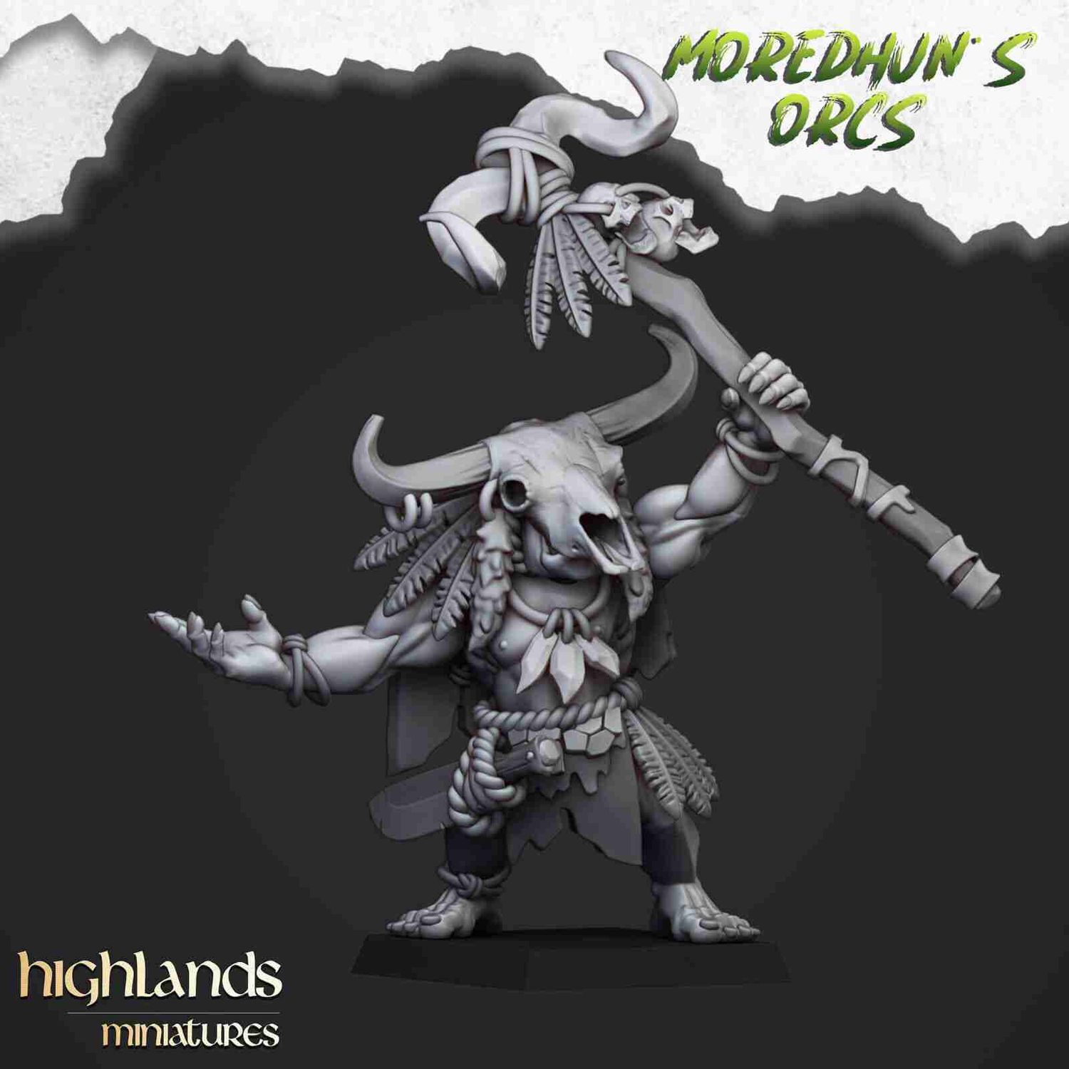 Savage Cave Orc Shaman - Highlands Miniatures - Moredhuns Orcs