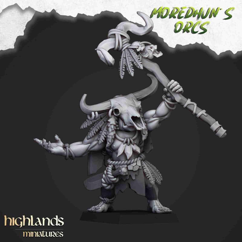 Savage Cave Orc Shaman - Highlands Miniatures - Moredhuns Orcs