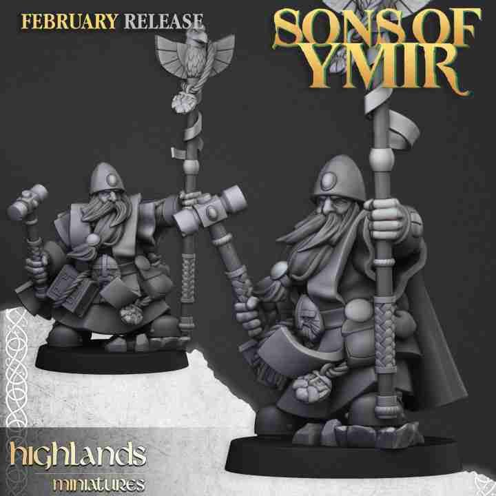 Dwarf Male Ruinpriest - Highlands Miniatures - Sons of Ymir