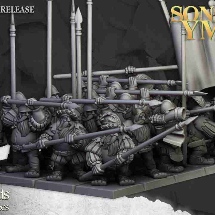 Dwarf Pikemen Unit  - Highlands Miniatures - Dwarfs, Sons of Ymir