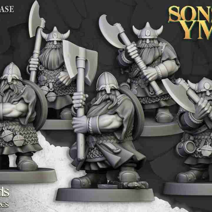 Dwarf Warriors Two Handed Unit - Highlands Miniatures - Dwarfs, Sons of Ymir