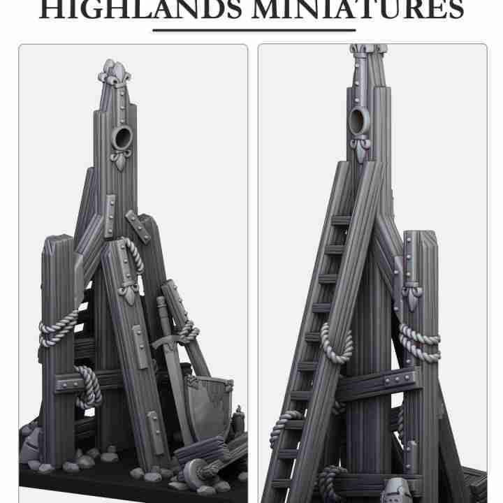 Highland Miniatures - Gallia Broken Trebuchet - The Medieval Kingdom